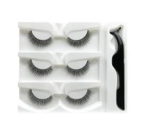 Cils Auto-adhésifs - Cils À Coller D'aspect Naturel | Faux Cil Synthétiques Doux Et Réutilisables - 3 Paires De Cil Sans Colle Avec Pince À Épiler, Design Imperméable Et Résistant À La Transpiration