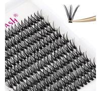 Cils Cluster FADLASH DIY 40 Root Extension Cils Individuels Volume Russe Cluster Faux Cils Individuelle Noir Mat Bouquet Cils 0.07-D Curl 18mm Longueur Unique