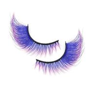 Cils de couleur | Faux grappes de cils colorés - Maquillage des yeux réutilisable long volume pour fierté, cosplay, fête, mariage, débutants