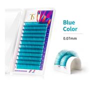 Cils De Couleur Rose/Bleu/Violet/Vert Extension De Cils Individuelle Toutes Les Tailles 0.07mm C/D Curl Faux Cils De Couleur Outils De Maquillage.0.07mm Blue.C