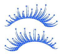 Cils de voiture pour les phares 1 paire cils décoratifs PVC réfléchis 9.8x4.4 pouces, accessoires de voiture mignons pour filles, autocollants décoration automobile bricolage, bleu