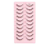 Cils œil de chat 3/10 paires de cils 3D réutilisables, outils de faux cils doux et ondulés