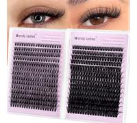 Cils individuels,40D+60D Volume Russe Extension-Cils D-Curl,Cluster Lashes Mixte 10-18mm Extension De Cils,Look Naturel Cluster Lashes DIY Pour Débutants(40D+60D-0.07D1018)