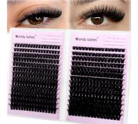 Cils individuels,594PCS 80D+100D Volume Russe Extension-Cils C-Curl,Cluster Lashes Mixte 10-18mm Extension De Cils,Look Naturel Cluster Lashes DIY Pour Débutants(80P+100P-0.07C1018)