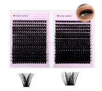Cils individuels,594PCS 80D+100D Volume Russe Extension-Cils D-Curl,Cluster Lashes Mixte 10-18mm Extension De Cils,Look Naturel Cluster Lashes DIY Pour Débutants(80P+100P-0.07D1018)