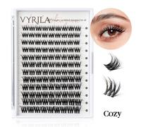 Cils Individuels Cluster C Curl Mix Clusters De Cils 3d Vaporeux Bricolage Extension De Cils 0.1mm Bande Super Mince Cils Naturels Réutilisables.108pcs-0.05-D-Cozy.