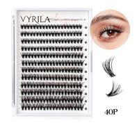 Cils Individuels Cluster C Curl Mix Clusters De Cils 3d Vaporeux Bricolage Extension De Cils 0.1mm Bande Super Mince Cils Naturels Réutilisables.240pcs-0.07-D-40p.