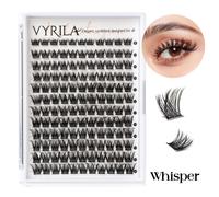 Cils Individuels Cluster C Curl Mix Clusters De Cils 3d Vaporeux Bricolage Extension De Cils 0.1mm Bande Super Mince Cils Naturels Réutilisables.132pcs-D-Whisper.
