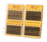 Cils individuels QUEWEL, 480 pièces, extensions de cils à faire soi-même, cils fins, boucles en D, mélange de 10 à 18, lumière douce, pour un usage domestique (30 + 40 + 50 + 60 D-MIX-A)