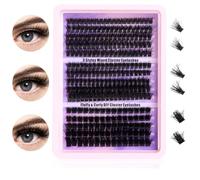 Cils individuels russes 80D + 100D + 180D - Courbure D, faux cils duveteux de 10 à 18 mm - Cils individuels tatti à faire soi-même (275 pièces)