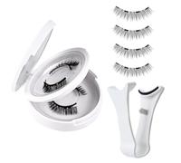 Cils magnétique, 1 paire sans colle look naturel lashes, Outil de cosmétique avec applicateur, outil d'aide au maquillage durable pour les femmes et les filles