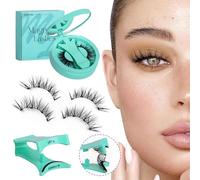 Cils magnétiques aspect naturel, Cils Magnétiques Ultra-Fins avec Applicateur - Sans Colle, Faux Cils Naturels, Kit Réutilisable à 2 Aimants pour un Port Facile en 3 Secondes (ZP02)