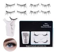Cils magnétiques aspect naturel, kit de cils magnétiques, 2 paires de faux cils magnétiques, pas besoin de colle ni d'eye-liner, Kit d'extension de faux cils, maquillage cosmétique longue durée pour u
