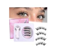 Cils magnétiques aspect naturel, réutilisables sans eyeliner, cils magnétiques avec applicateur, pas de colle nécessaire, cils œil de chat magnétiques, faciles à porter et à enlever