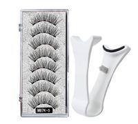 Cils magnétiques avec applicateur,faux cils magnétiques, Cils naturels pour femmes, Cils réutilisables sans colle avec applicateur, kit de faux cils légers pour un maquillage fin et léger