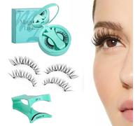 Cils magnétiques avec applicateur - sans colle, faux cils d'aspect naturel, kit réutilisable de 2 aimants pour une application en 3 secondes (ZP06)