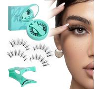 Cils magnétiques avec applicateur - sans colle, faux cils d'aspect naturel, kit réutilisable de 2 aimants pour une application en 3 secondes (ZP05)