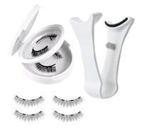 Cils magnétiques, kit de faux cils sans colle 4 pièces avec applicateur,magnétiques réutilisables, accessoires de maquillage pour les yeux pour femmes, pour un usage quotidien