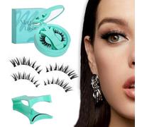 Cils magnétiques réutilisables avec applicateur, effet de maquillage naturel, pas besoin d'eye-liner, pas de colle nécessaire, courbure souple 3D, pour un port toute la journée (ZP03)