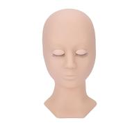 Cils mannequin hier simulation soft silicone maquillage pratiques de la peau de tête mannequin (Rose simple pause + 1 paire d'yeux)