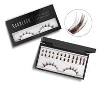 Cils en grappes à appliquer soi-même à la maison Nanolash 36 grappes de cils - DIY extensions de cils en grappe, Cils DIY, cils en grappe DIY (Brun, FLIRTY)