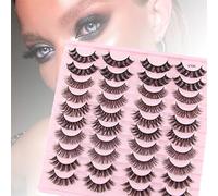Cils Russes Segmentés Bouclés (8-11 Mm) - Effet 3D - Réutilisables, Cils Russes Segmentés Dd Curling, 20 Paires/5 Styles Mixtes Faux Cils