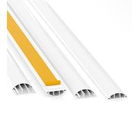 CILSON Cache-cordon de 60 cm de large x 1,9 cm de haut, blanc, autocollant puissant, protecteur de câbles au sol/mur, protège les fils et empêche les trébuchements de câbles, solution de gestion des