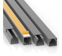 CILSON Goulotte autocollante pour câbles 10 m - 1,2 x 1,2 x 100 cm - Gris - avec Ruban adhésif en Mousse - Prêt pour Le Montage