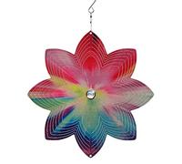CIM Carillon éolien en en métal - Rainbow Pearl Flower - 250 mm - Mobile à Vent pivotant Facilement avec des Couleurs Brillantes - Suspension Incluse