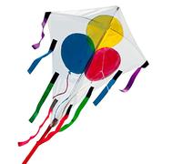 CIM Cerf-Volant monofil - Creativ Drachen - kit à fabriquer et décorer soi-même - Dimensions : 63x71cm - INCL. Ligne de 80m sur poignée, queues Multicolores