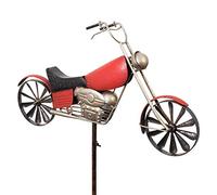CIM GIROUETTE Metallique - Motorcycle Chopper - résiste aux intempéries - Effet Antique - Roues: Ø18cm, Motif: 51x32cm, Hauteur Totale: 160cm - Très Belle décoration de Jardin