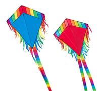 CIM Lot de Cerfs-Volants - Maya Eddy [ 2 unités Bleu/Rouge ] - cerf-Volant monofil pour Enfants à partir de 3 Ans - 65x74cm - Inclus Lignes et queues