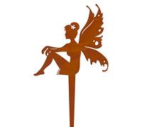 CIM Mobile à Planter en Acier Finition rouillée - Fairy L - Dimensions du Motif: 15,5cm x 0,1cm - Hauteur Totale: 29,5cm - décoration Attractive en Acier Finition rouillée