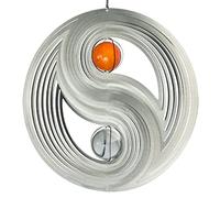 CIM Mobile en Acier Inoxydable - Yinyang 300 - Dimensions : Ø30cm, Billes : 2xØ5cm - INCL. Système d'accrochage et Billes de Verre