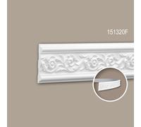 Cimaise 151320F Profhome Moulure décorative flexible style Rococo-Baroque blanc 2 m