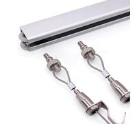 Cimaise Kit De Fixation Murale Et De Plafond Pour Tableaux De Galerie D'art, Comprenant Crochets Et Câbles Robustes Pour Barres De Suspension, Rails De Suspension(50in/127cm track,1 m/3.3' cable)