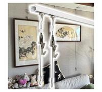 Cimaise Kit de suspension de tableaux robuste, système d'accrochage d'œuvres d'art avec rail et câbles, kit d'outils pour présentoirs d'art personnalisables(1.4 m/4.6' track,2.5 m/8.2' cable)