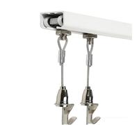 Cimaise Kit de système d'accrochage mural/plafond pour tableaux, comprenant des rails d'exposition avec crochets et câbles réglables idéal(45in/114cm track,Wall Mount)