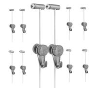 Cimaise pour Tableau - Cimaise Murale avec 10 Crochets et Fil Accroche Tableau Réglable, Supporte 15 kg - Système Cimaise Tableau pour Fixation Plafond et Mur