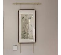 Cimaise pour Tableau Cordon Flexible pour Cadre d'art Mural, Matériel de Suspension pour Miroir Ancien, Crochets pour Tableaux/Œuvresuvres d'art en Laiton avec Chaîne(0.6m/2.0ft Rod)