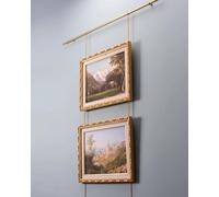 Cimaise pour Tableau Crochets et Fil de Fer Dorés Robustes pour Cimaise, Laiton Antique, Suspensions et Chaîne pour Cimaise, Œuvres Encadrées, Photos de Famille, Église, Maison(1.8 m/71 inch)