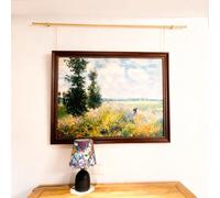 Cimaise pour Tableau Kit de Cimaise pour Salle à Manger avec Chaînes en Laiton, Accessoires Suspension pour Cadres, Tableaux et Photos, Décoration Murale pour Galerie(110cm/43.3in/3.6ft)