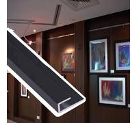 cimaise pour tableau Kit De Rail De Galerie D'images En Forme De L De 10 Mm De Largeur, Longueur 30 50 150 300 400 Cm, Capacité De Charge De 40 Kg(Black,L 350 cm)