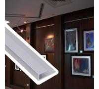 cimaise pour tableau Kit De Rail De Galerie D'images En Forme De L De 10 Mm De Largeur, Longueur 30 50 150 300 400 Cm, Capacité De Charge De 40 Kg(Silver,L 200 cm)