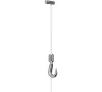 Cimaise pour tableau - Kit suspension avec câble nylon 2 m et crochet réglable | Support jusqu’à 10 kg | Réglage sans outil | Solution murale pour cadres | Lot de 10