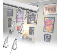 Cimaise pour Tableau Rail de Suspension Réglable pour Tableaux Au Plafond, Kit pour , Supports pour Galerie D'art pour Exposition(1.5m/4.9' Cable,100cm/39.4" Track)