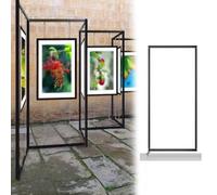 Cimaise Pour Tableau Système Cadre D'exposition Photos En Aluminium, Écran D'affichage Partition Panneau D'affichage Publicitaire D'art, Supports Autoportants Œuvres D'art(4 pack,60x150cm/1.9x4.9ft)