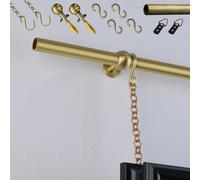 Cimaise pour Tableau Système, Rail De Suspension en Laiton pour Tableaux, Système De Suspension Réglable avec Chaînes Et Crochets S - pour Galerie, Musée, Décoration Murale(1.45m (57.1in))