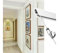 Cimaise pour Tableau Systèmes D'accrochage de Tableaux pour la Maison, Supports D'exposition D'œuvres D'art sur Murs en Plâtre, Cimaises et Câbles Réglables(1.6'/0.5m Cable,45"/114cm Track)