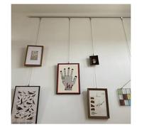 Cimaise Rail D'accrochage Pour Tableaux D'intérieur En Acier Long, Système Élégant Galerie D'art, Kit Décoration Murale Plafond Pour Musée Bibliothèque(2 m/6.6' cable,Wall Mount)